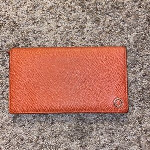 Bulgari Orange Leather Continental Wallet